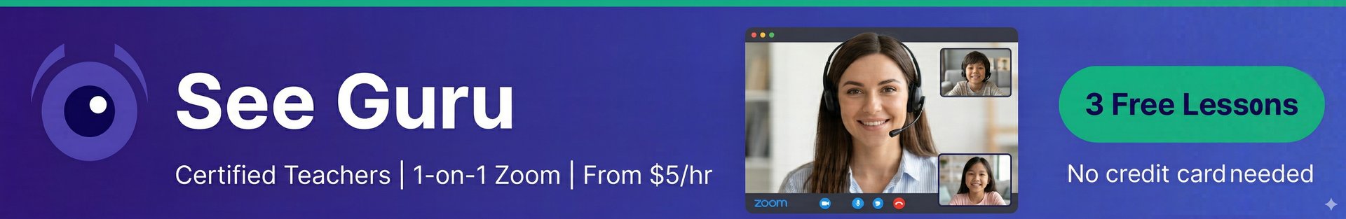 See Guru - Learn English 1-on-1 with certified teachers. Try 3 free lessons.